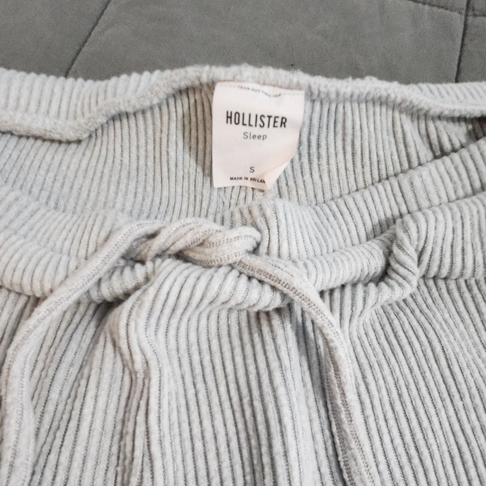 Hollister Soft Ribbed Lounge Pants in Light Gray